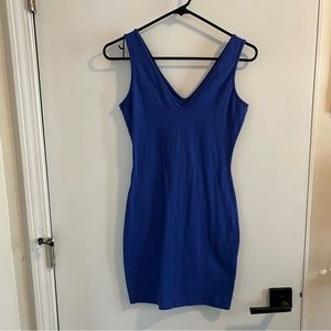 Wild Fable Medium Blue V Neck Mini Bodycon Dress